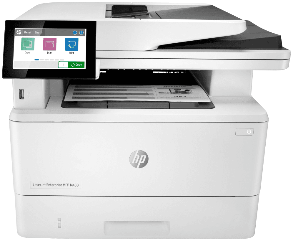 HP LaserJet Enterprise M430f Multifunction Blanco y negro Impresora, Solo Ethernet; Fotocopiadora, escáner