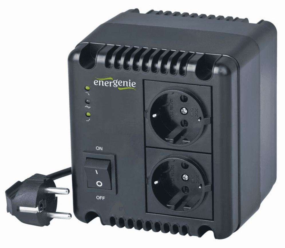 EnerGenie EG-AVR-1001 regulador de voltaje 2 salidas AC 140 - 270 V Negro