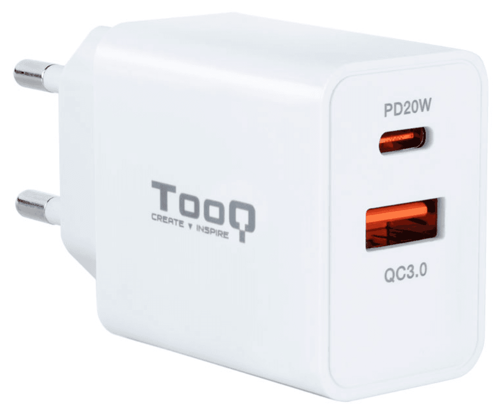 TooQ TQWC-2SC04WT cargador de dispositivo móvil Universal Blanco Corriente alterna Carga rápida Interior