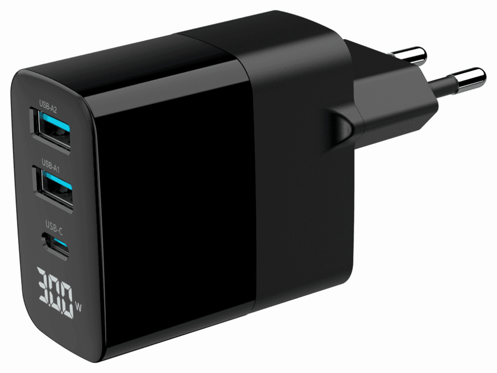 Gembird TA-UC-PDQC30LCD-BK-02 cargador de dispositivo móvil Universal Negro Corriente alterna Carga rápida Interior