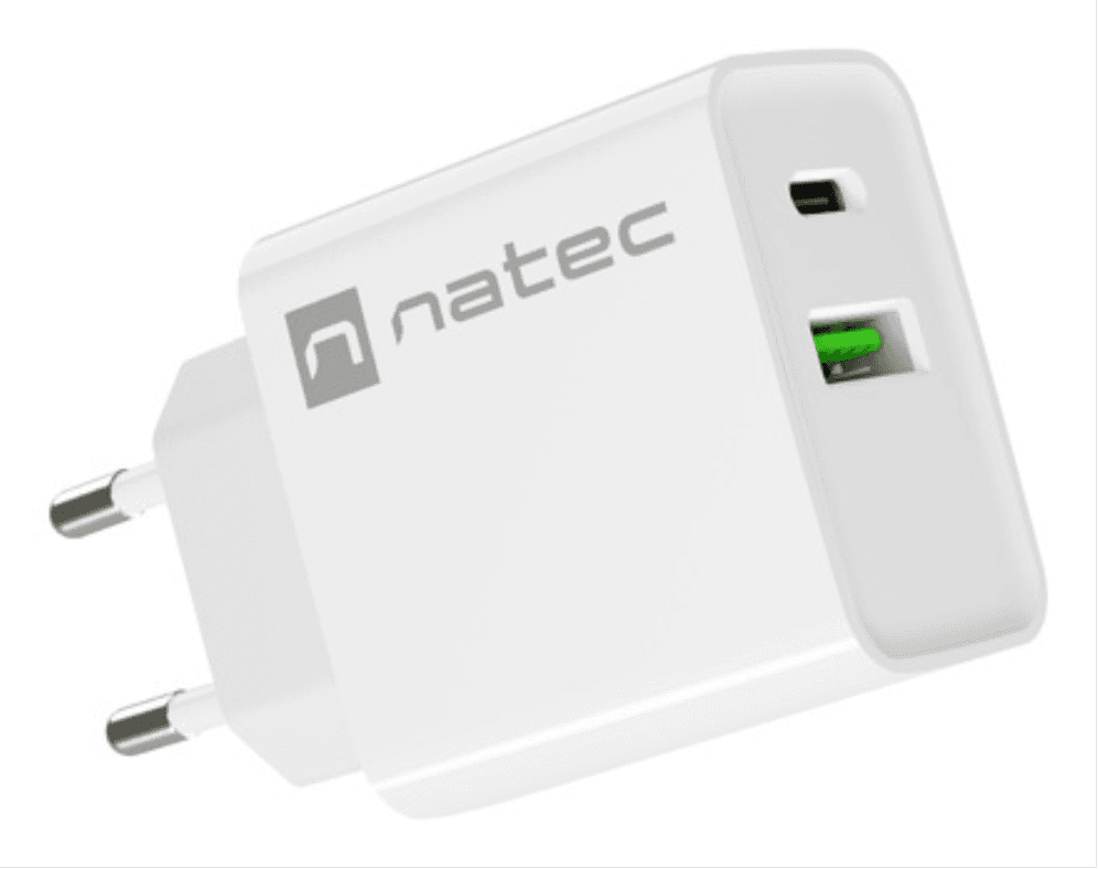 NATEC RIBERA Universal Blanco Corriente alterna Carga rápida Interior