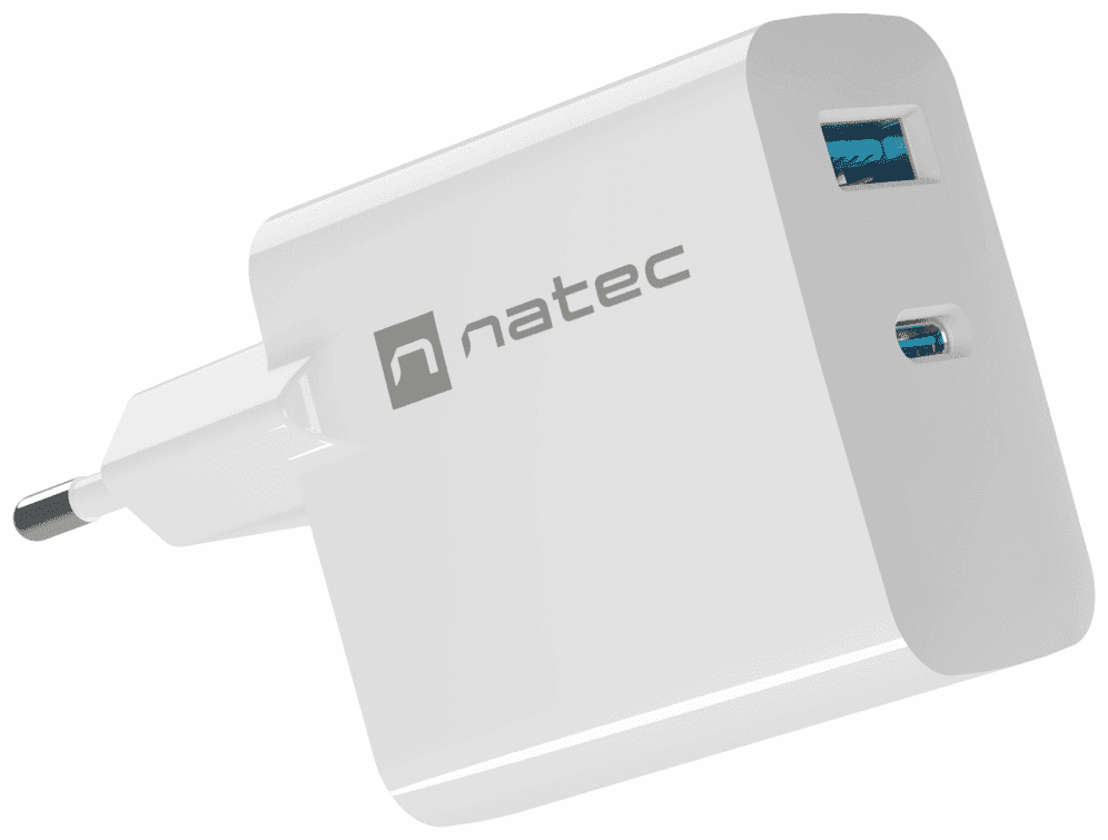 NATEC NUC-2142 cargador de dispositivo móvil Universal Blanco Corriente alterna Carga rápida Interior