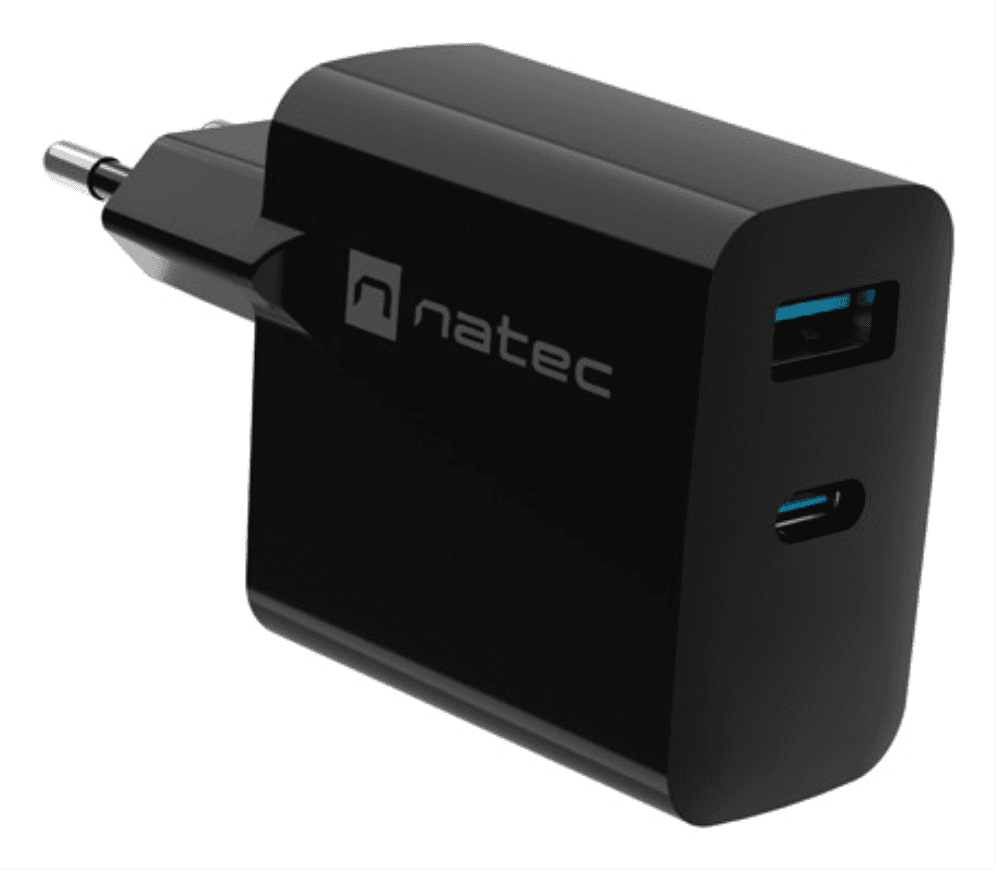 NATEC NUC-2145 cargador de dispositivo móvil Universal Negro Corriente alterna Carga rápida Interior