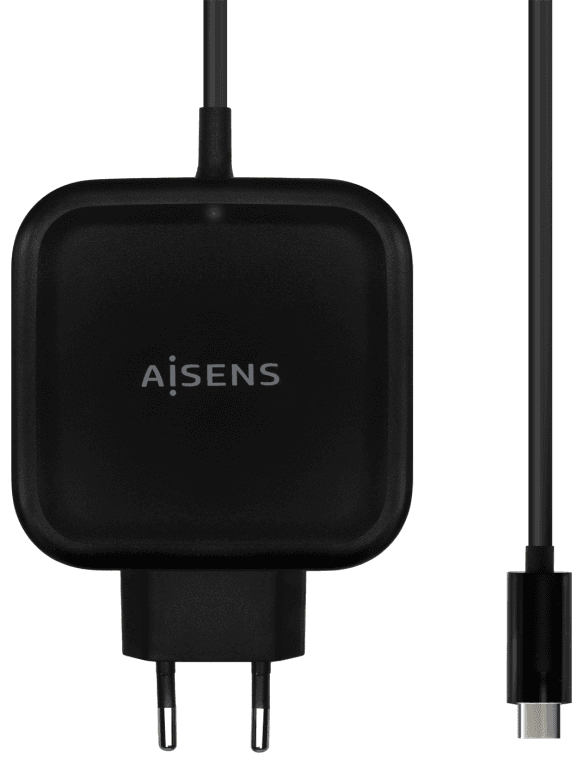 AISENS Cargador 65W PD3.0 QC3.0 1XUSB-C 1.2M, Negro