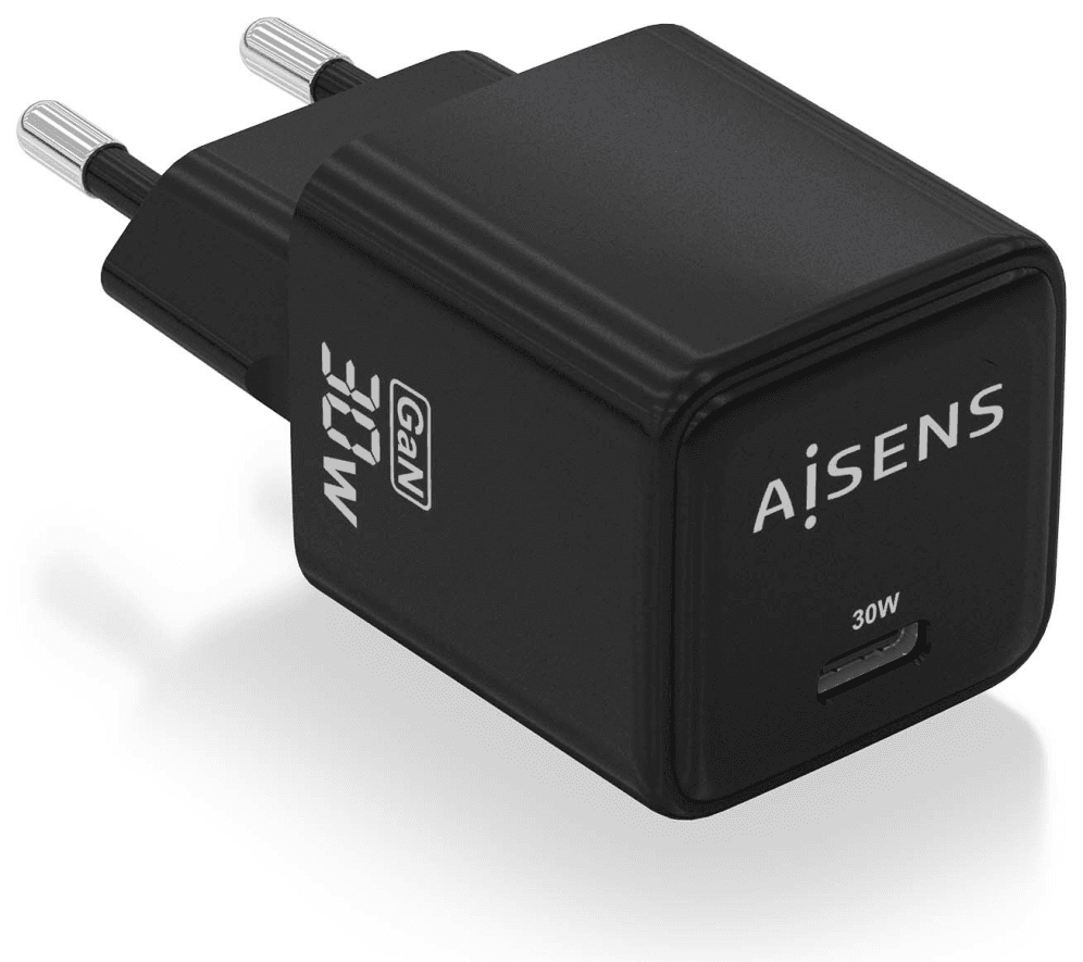 AISENS ASCH-30W1P036-BK cargador de dispositivo móvil Universal Corriente alterna Carga rápida Interior
