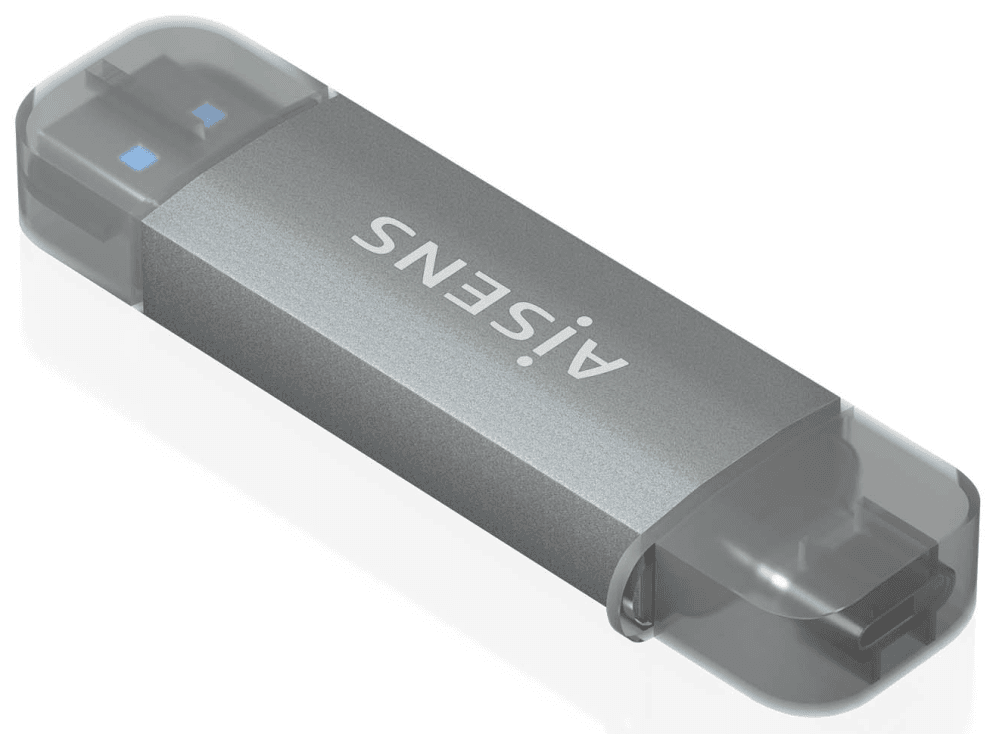AISENS ASCR-2AC08-GR lector de tarjeta USB 3.2 Gen 1 (3.1 Gen 1) Type-A/Type-C