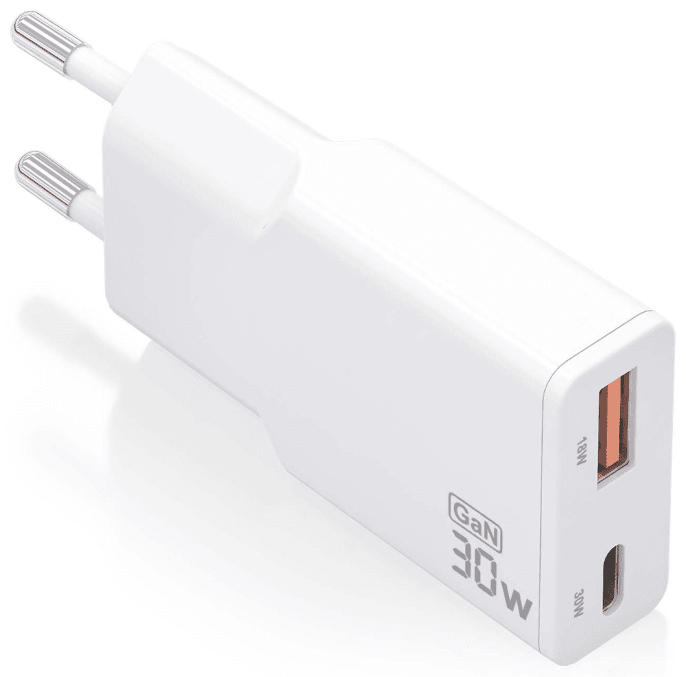 AISENS ASCH-30W2P046-W cargador de dispositivo móvil Cámara digital, MP3, MP4, Teléfono móvil, Navegante, Portátil, Consola de juegos portátil, Smartphone, Tableta, Universal Blanco Corriente alterna Carga rápida Interior