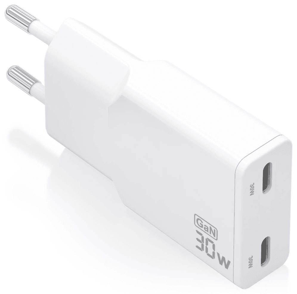AISENS ASCH-30W2P048-W cargador de dispositivo móvil Cámara digital, MP3, MP4, Teléfono móvil, Navegante, Portátil, Consola de juegos portátil, Smartphone, Tableta, Universal Blanco Corriente alterna Carga rápida Interior