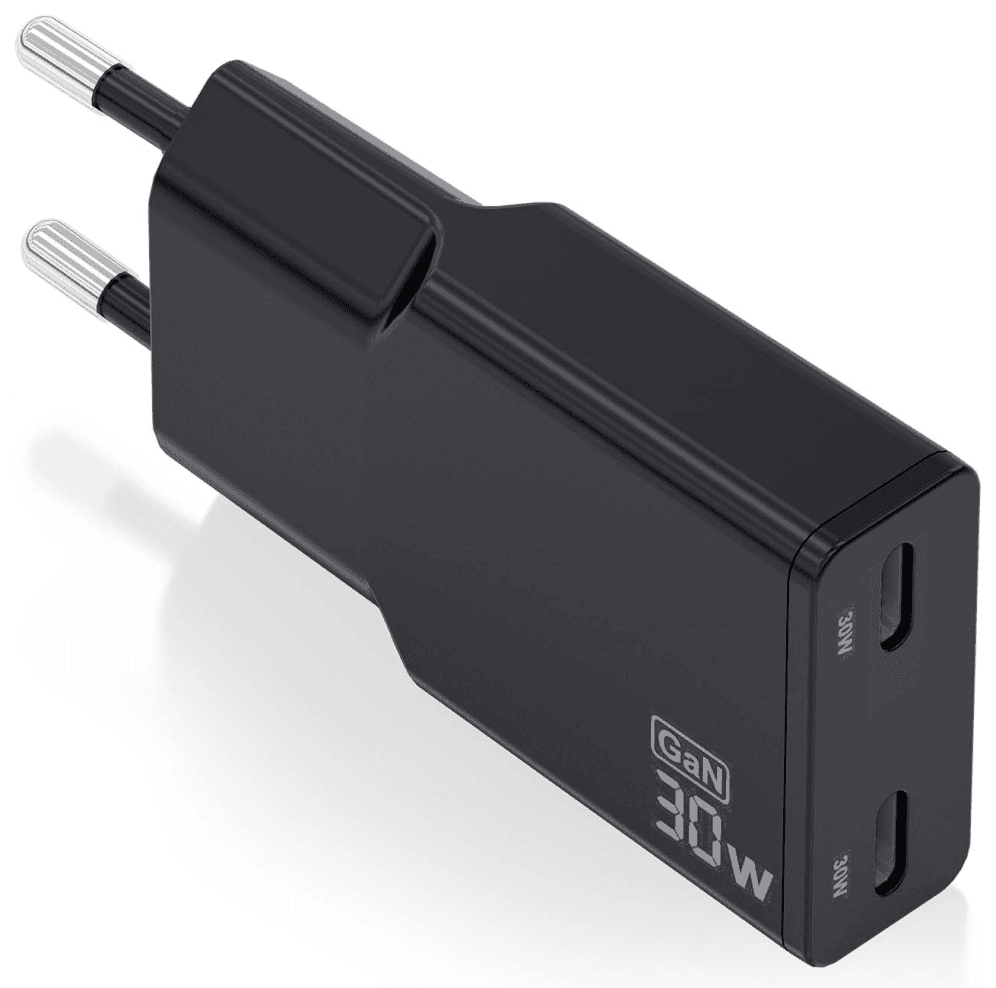 AISENS ASCH-30W2P049-BK cargador de dispositivo móvil Cámara digital, MP3, MP4, Teléfono móvil, Navegante, Portátil, Consola de juegos portátil, Smartphone, Tableta, Universal Negro Corriente alterna Carga rápida Interior
