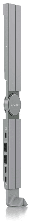 AISENS Soporte de Sobremesa Ajustable Para Portail / Tablet Con USB-C Docking 4 en 1, Gris