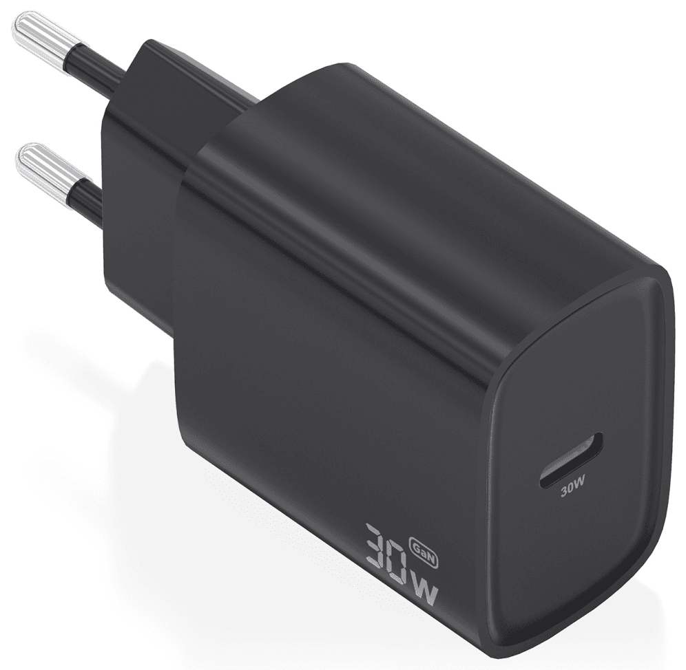 AISENS Cargador GaN 30W, 1xUSB-C PD3.0, Negro