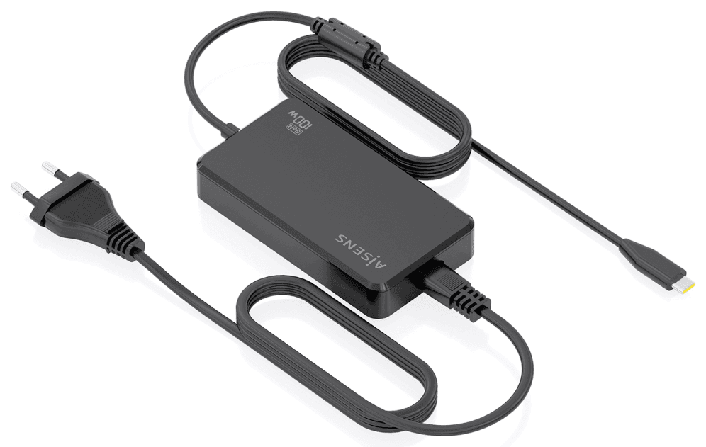 AISENS Cargador De Sobremesa GaN 100W PD3.0 1xUSB-C 1.8m, Negro
