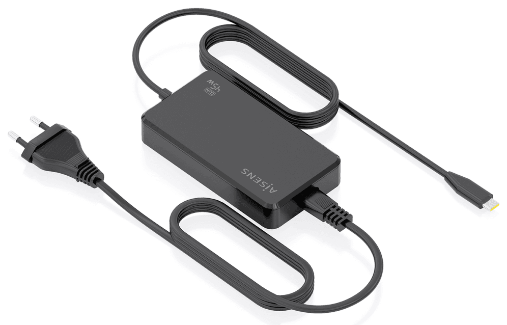 AISENS Cargador De Sobremesa GaN 45W PD3.0 1xUSB-C 1.8m, Negro