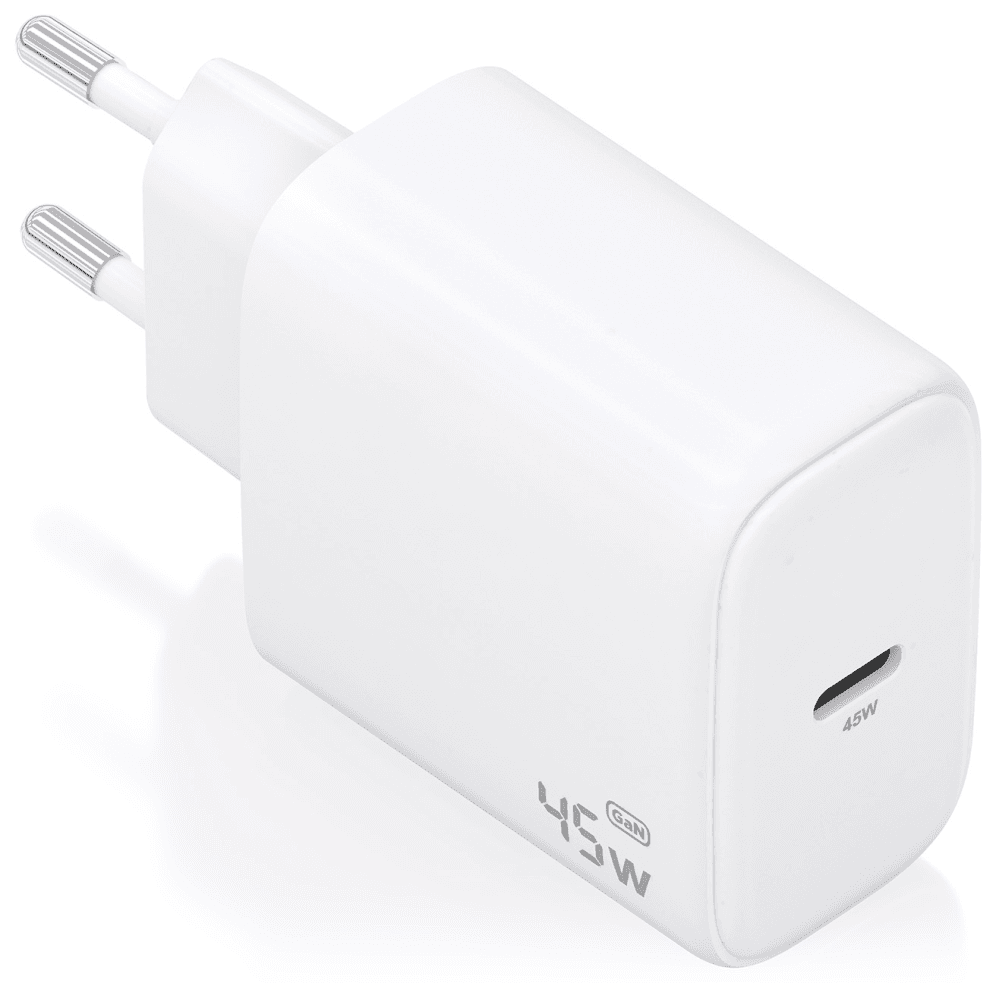 AISENS Cargador GaN 45W, 1xUSB-C PD3.0, Blanco