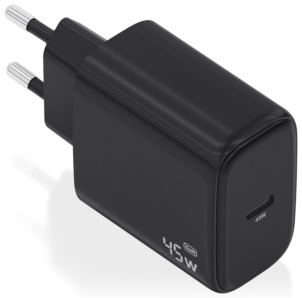 AISENS Cargador GaN 45W, 1xUSB-C PD3.0, Negro