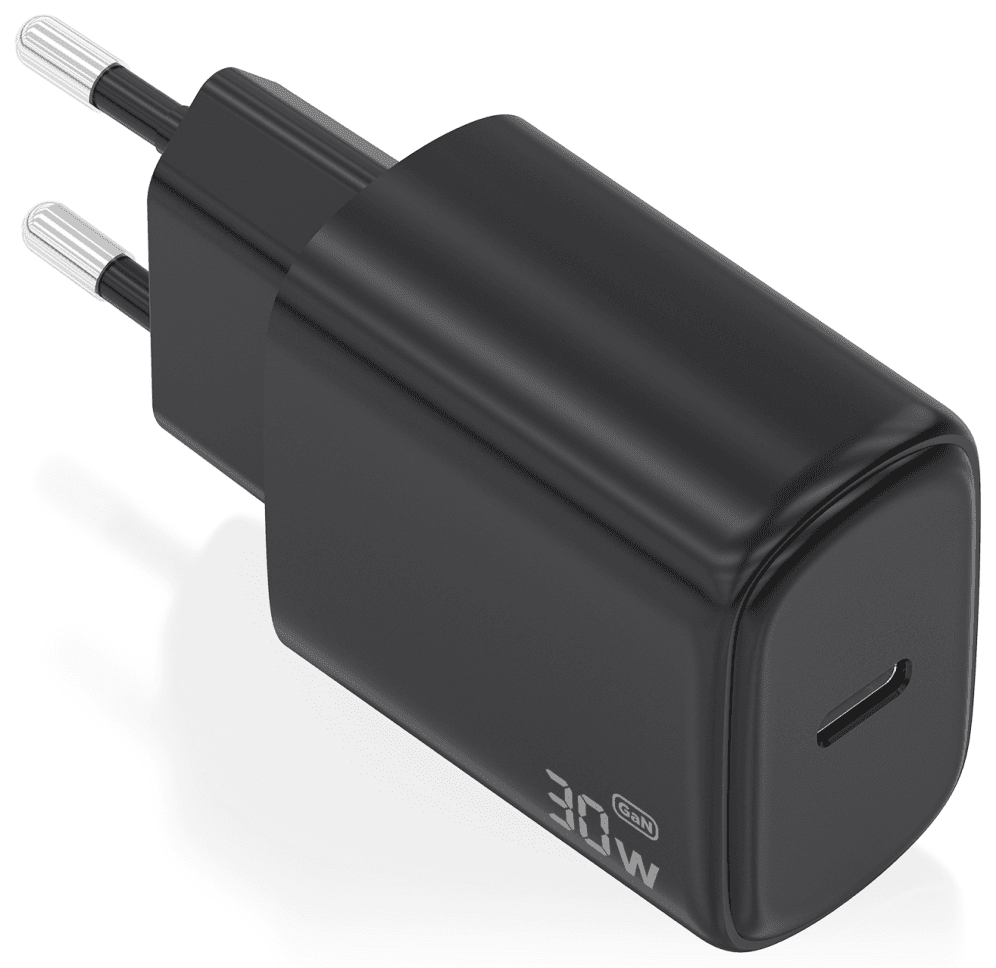 AISENS Cargador GaN 30W, 1xUSB-C PD3.0, Negro