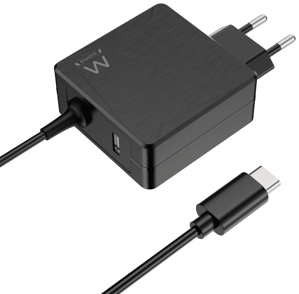 Ewent EW3978 cargador de dispositivo móvil Portátil Negro Corriente alterna Carga rápida Interior
