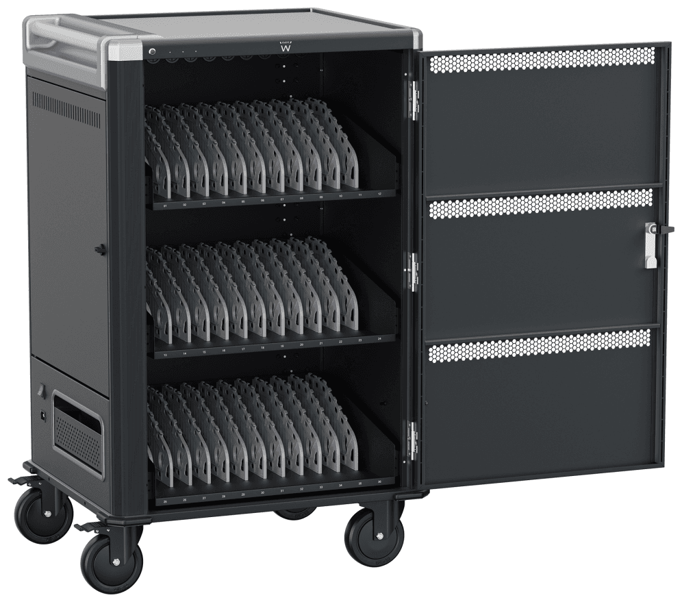 Ewent EW1701 carrito y armario de dispositivo portátil Armario de gestión y carga para dispositivos portátiles Negro, Gris