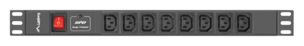 Lanberg PDU-08I-0200-C20-BK unidad de distribución de energía (PDU) 8 salidas AC 1U Negro