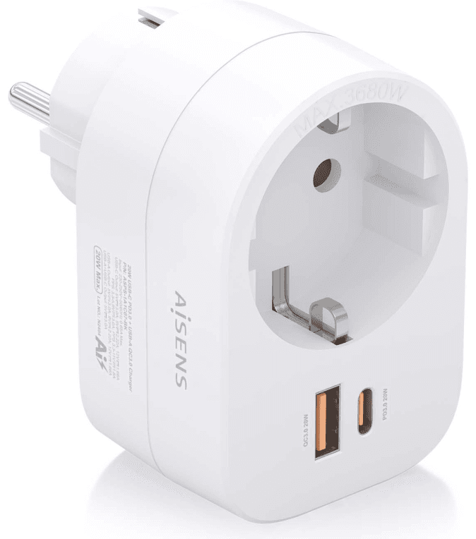 AISENS ASPS-1A1C06-W cargador de dispositivo móvil Universal Blanco Corriente alterna Carga rápida Interior