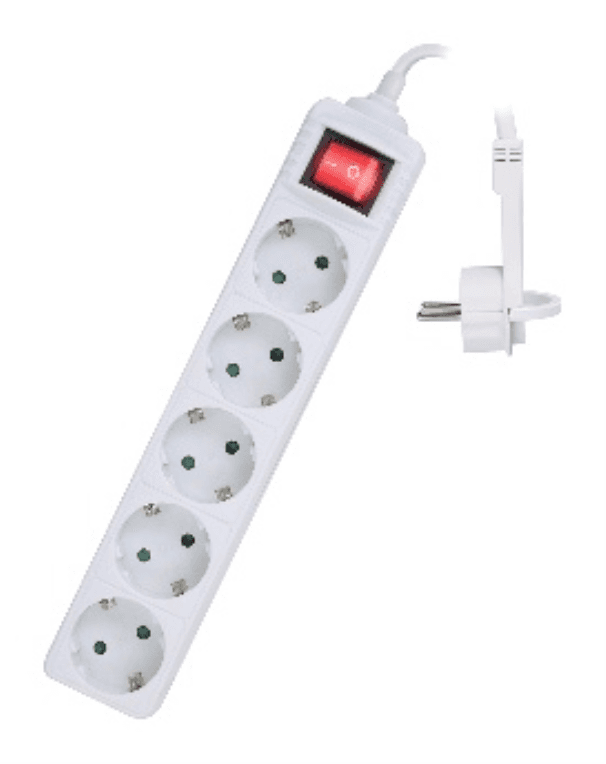 Ewent EW3955 base múltiple 1,5 m 5 salidas AC Interior Blanco