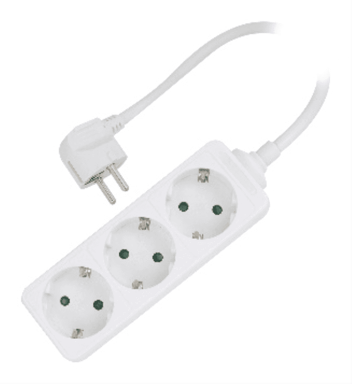 Ewent EW3958 base múltiple 1,5 m 3 salidas AC Interior Blanco