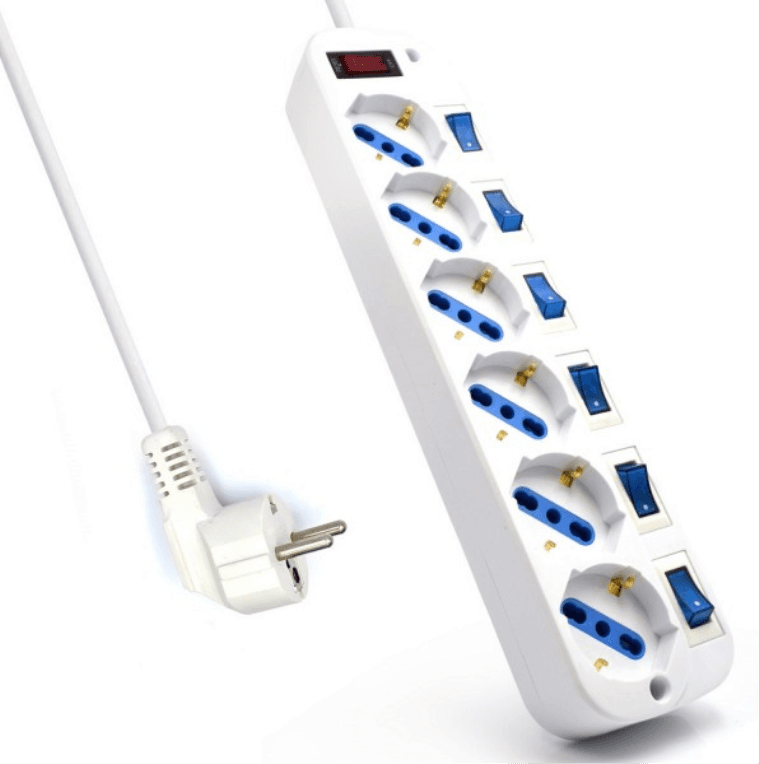 Ewent EW3932-5M limitador de tensión Blanco 6 salidas AC