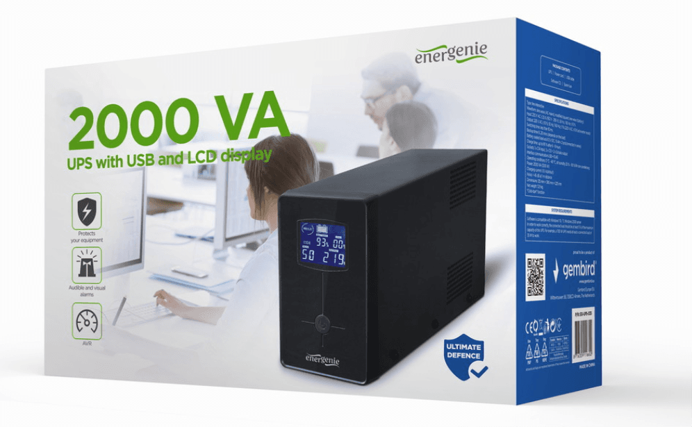 Gembird EG-UPS-035 sistema de alimentación ininterrumpida (UPS) Línea interactiva 2 kVA 1200 W 5 salidas AC