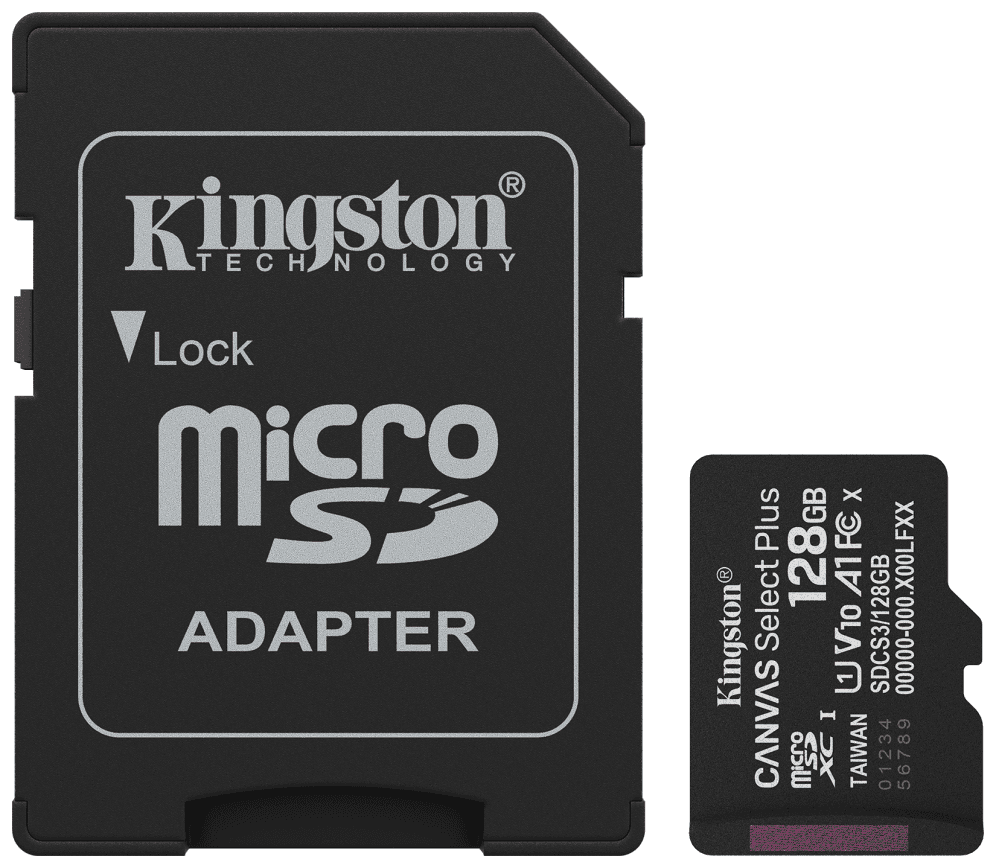 Kingston Technology 128GB microSDXC Canvas Select Plus Gen3 150MB/s A1 (Incluye adaptador de SD)