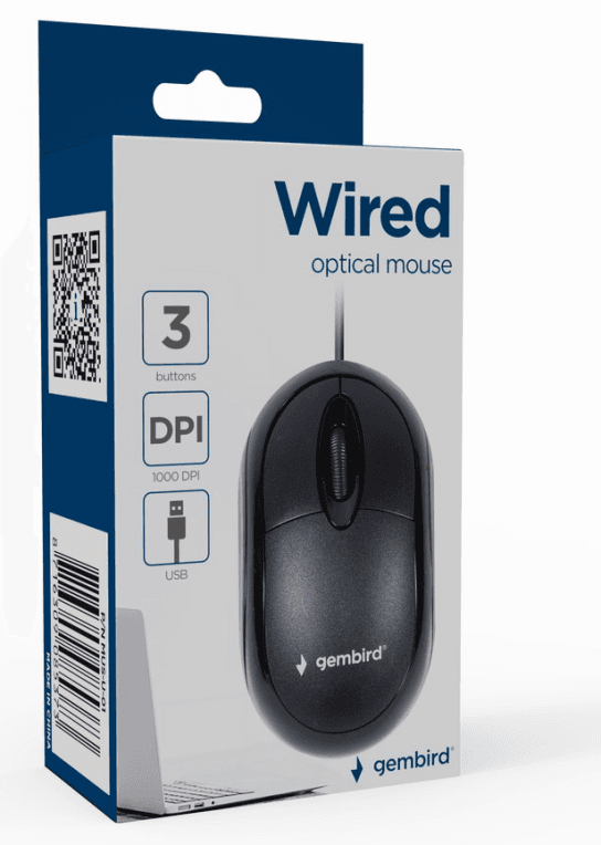 Gembird MUS-U-01 ratón Ambidextro USB tipo A Óptico 1000 DPI