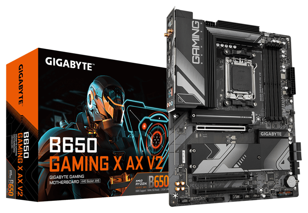 GIGABYTE B650 GAMING X AX V2 Placa base - AMD Ryzen serie 9000, VRM de 8+2+2 fases, hasta 8000 MHz DDR5 (OC), 1xPCIe 5.0 + 2xPCIe 4.0 M.2, LAN 2,5 GbE, WIFI 6E, USB 3.2 Gen 2