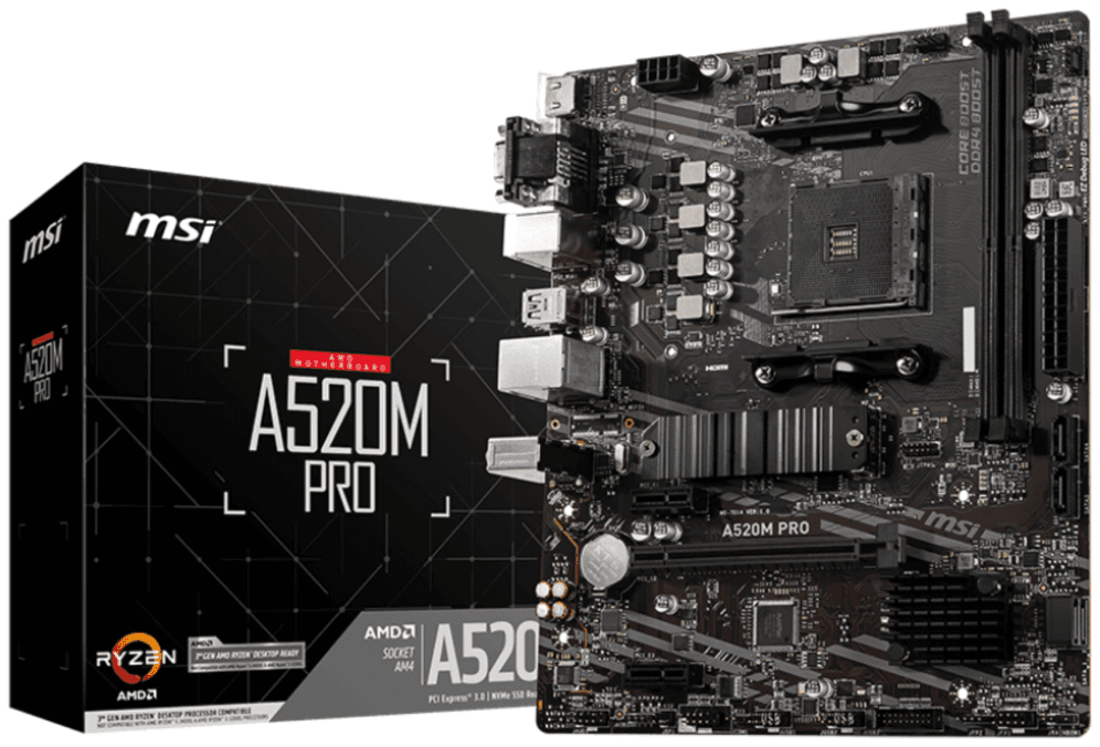 MSI A520M PRO placa base AMD A520 Zócalo AM4 micro ATX