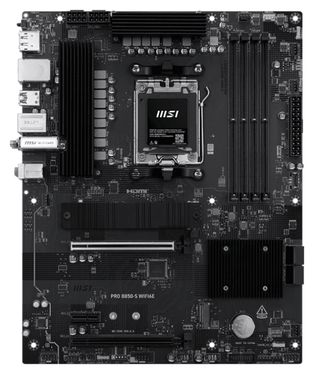 MSI PRO B850-S WIFI6E placa base AMD B850 Zócalo AM5 ATX