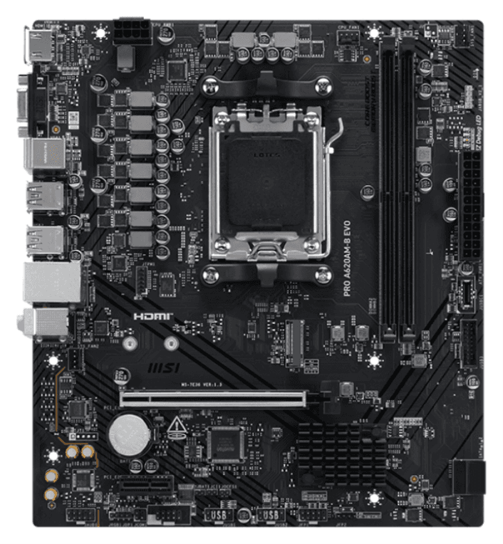 MSI PRO A620AM-B EVO AMD A620A Zócalo AM5 ATX