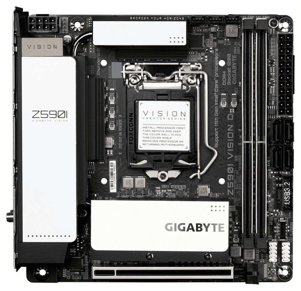 GIGABYTE Z590I VISION D placa base Intel Z590 LGA 1200 (Socket H5) mini ITX