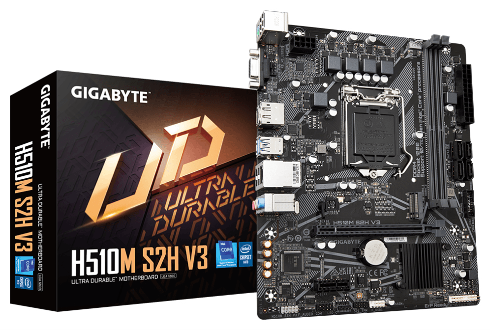 GIGABYTE H510M S2H V3 Placa base - Compatible con procesadores Intel Core 11th CPUs, up to 3200MHz DDR4, 1xPCIe 3.0 M.2, GbE LAN, USB 3.2 Gen 1