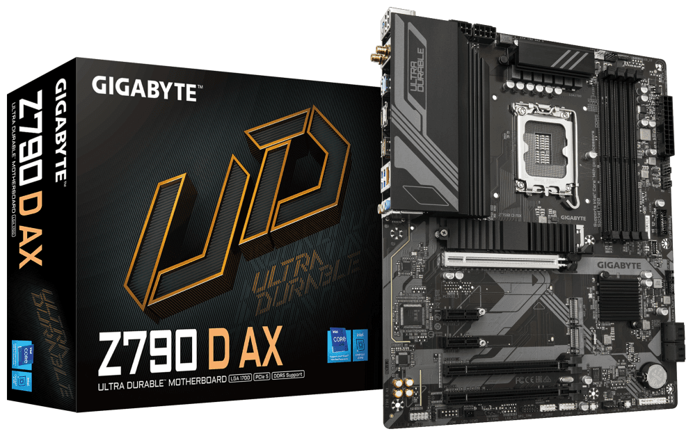 GIGABYTE Z790 D AX Placa base - Soporta CPUs Intel Core de 14ª generación, VRM digital de 12+1+1 fases, hasta 7600MHz DDR5 (OC), 3xPCIe 4.0 M.2, Wi-Fi 6E, LAN de 2.5GbE, USB 3.2 Gen 2