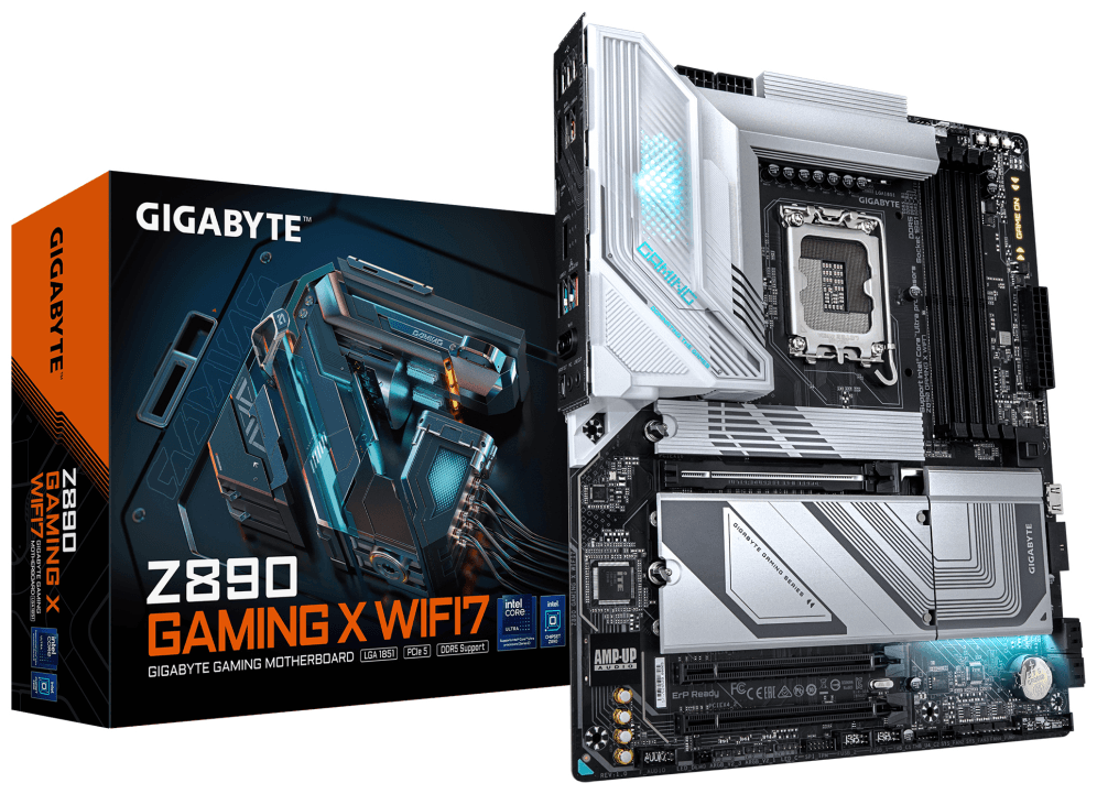 GIGABYTE Placa base Z890 GAMING X WIFI7 - Compatible con CPUs Intel Core Ultra (Serie 2), VRM de 16+1+2 fases, hasta 8800MHz DDR5 (OC), 1xPCIe 5.0 + 3xPCIe 4.0, Wi-Fi 7, LAN 2.5GbE, USB 4