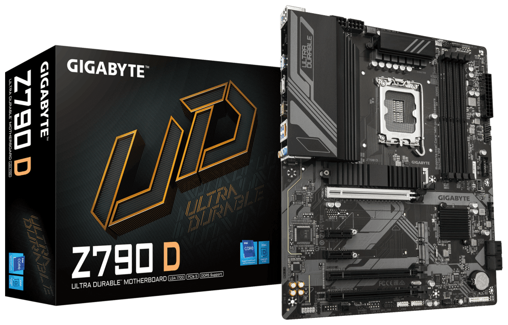GIGABYTE Z790 D Placa base - Soporta CPUs Intel Core de 14ª generación, VRM digital de 12+1+1 fases, hasta 7600MHz DDR5 (OC), 3xPCIe 4.0 M.2, LAN de 2.5GbE, USB 3.2 Gen 2