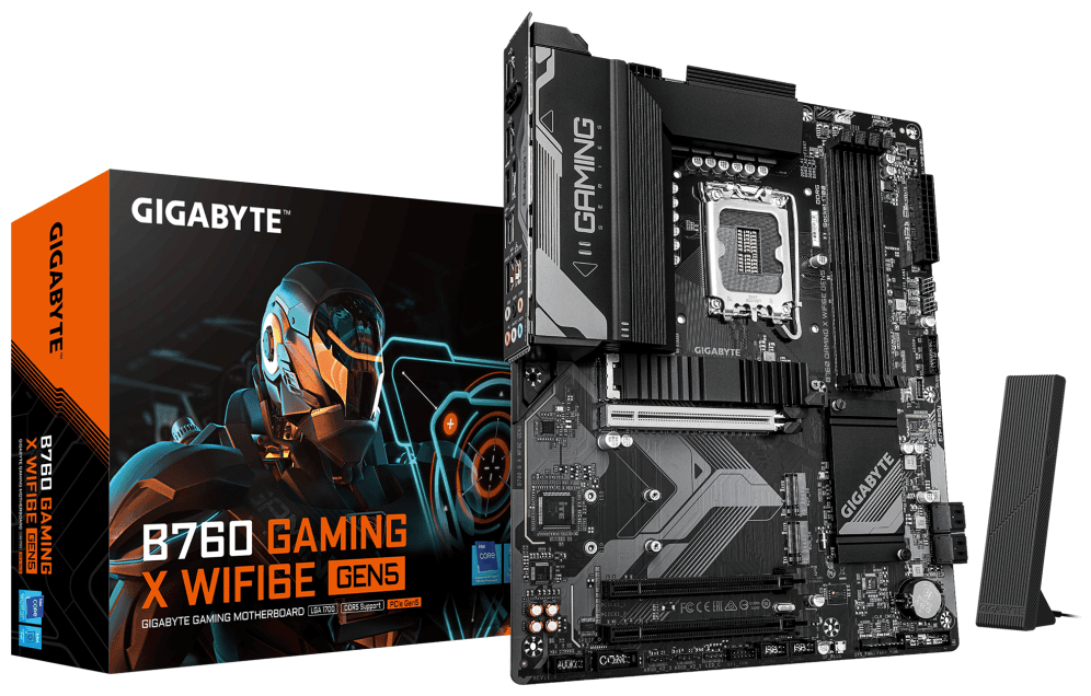 GIGABYTE B760 GAMING X WIFI6E GEN5 Placa Base – Compatible con procesadores Intel Core 14ª generación, VRM de 8+1+1 fases, hasta 5600 MHz DDR5, 3 x M.2 PCIe 4.0, Wi-Fi 6E, LAN 2.5 GbE, USB 3.2 Gen 2