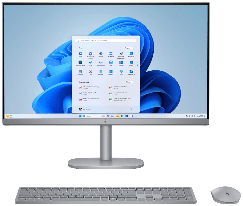 HP OmniStudio X 27-cs0015ns PC Intel Core Ultra 5 125H 68,6 cm (27") 1920 x 1080 Pixeles PC todo en uno 16 GB DDR5-SDRAM 512 GB SSD Windows 11 Home Wi-Fi 7 (802.11be) AI PC Plata