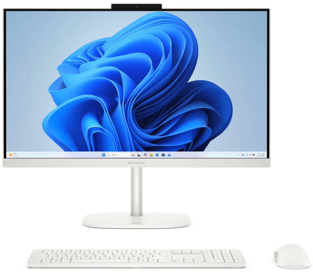 HP OmniStudio All-in-One Desktop 24-cu0043ns PC Intel Core 5 120U 60,5 cm (23.8") 1920 x 1080 Pixeles 16 GB DDR5-SDRAM 512 GB SSD Windows 11 Home Wi-Fi 6 (802.11ax) Blanco