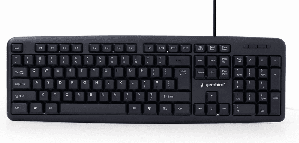 Gembird KB-U-103 teclado USB Inglés de EE. UU. Negro