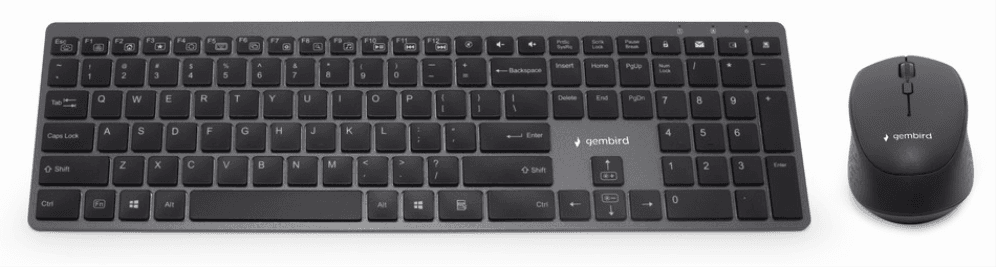 Gembird KBS-ECLIPSE-M500-PT teclado Ratón incluido Universal RF inalámbrico QWERTY Portugués Gris