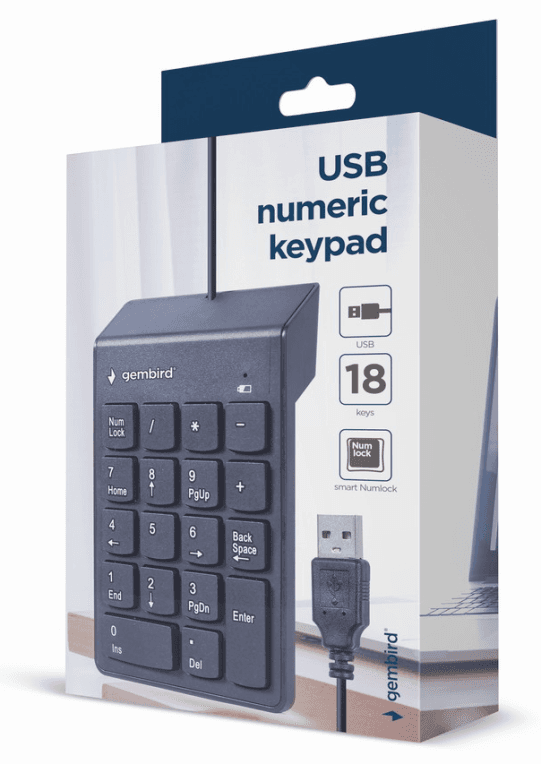 Gembird KPD-U-03 teclado numérico Portátil/PC USB Negro