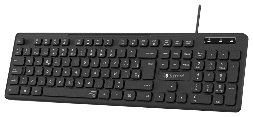 SUBBLIM Teclado Ergonómico Business Slim Silencioso con cable USB