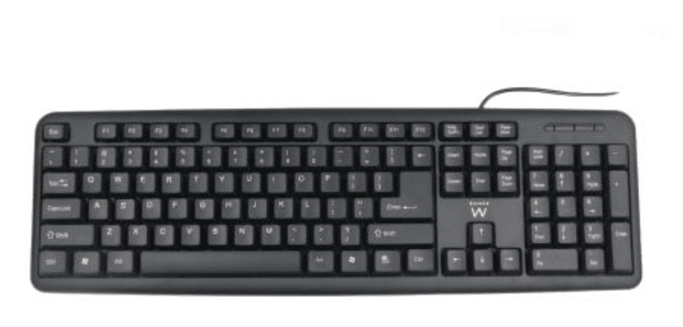 Ewent EW3112 teclado Oficina USB + PS/2 QWERTY Portugués Negro