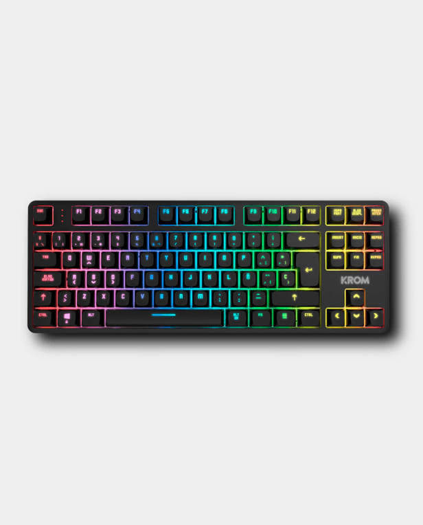 Krom NXKROMKERNELPROSP teclado Juego USB + RF Wireless + Bluetooth QWERTY Español Negro, Blanco