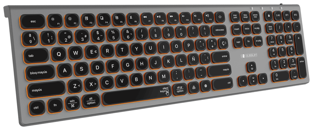 SUBBLIM Teclado Bluetooth/2.4G Master iluminado Ext G/N