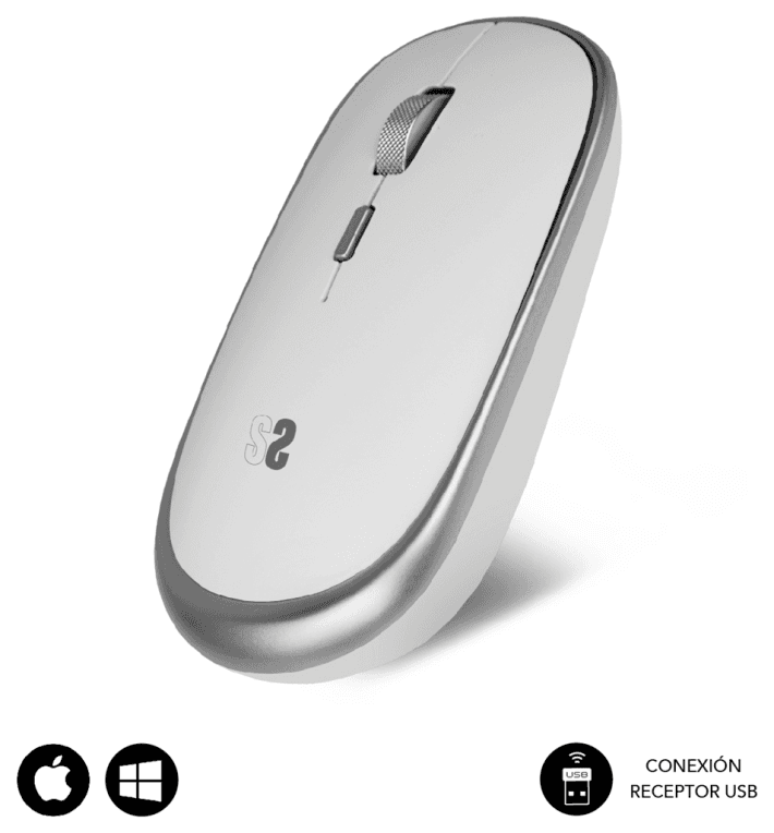 SUBBLIM Ratón Inalámbrico Mini Wireless Mini Mouse Silver